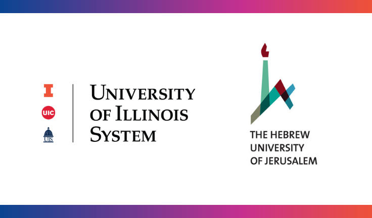 Logos of the University of Illinois System and The Hebrew University of Jerusalem